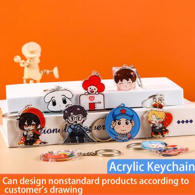 China Durable Acrylic Charm Keychain With Metal Ring And Cartoon Character Gravity Falls Print for sale