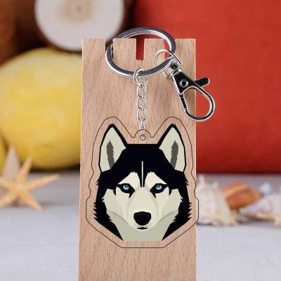 China Custom Holographic Acrylic Keychain , Cute Animal Design Acrylic Picture Keychain for sale