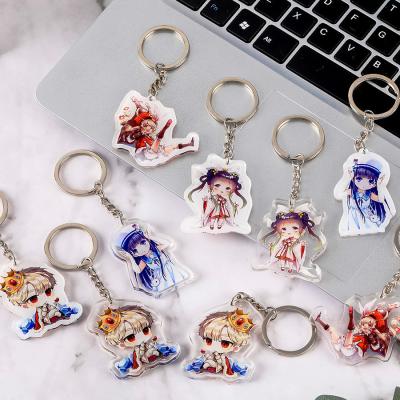 China Durable Custom Acrylic Keychains Cartoon Character Printed Clearly With Metal Ring for sale