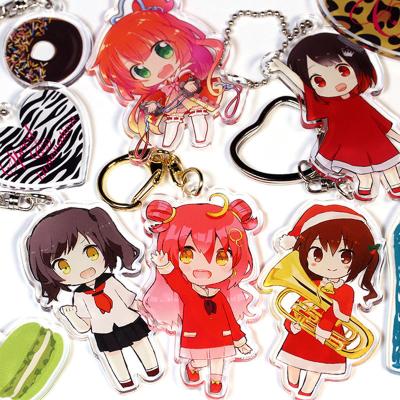 China Manufacturer Pattern Printed Acrylic Keychain Caricatur Cartoon Character Cute Charm Acrylic Keychain for sale