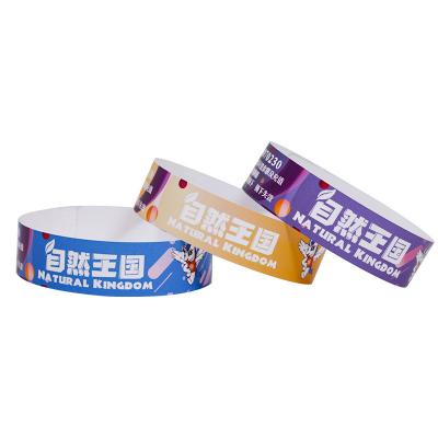 China Custom Event PP Synthetic Paper Wristband Pattern Color Printed Waterproof Sweat Resistant Entry Admission Wrist Bands for sale