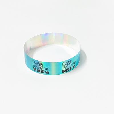 중국 Disposable Adjustable Neon Rainbow Laser Glitter Wristband for Unisex Event Concert Music Festival Wristband 판매용