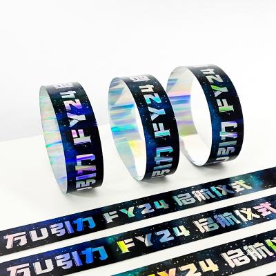 China Factory Customization Event Wristband Shiny Laser Glitter Concert Music Festival Party Activity Wristband For Adult Kids for sale