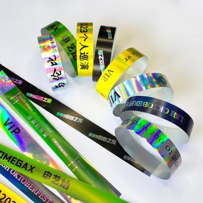 China Factory Customization VIP Wristbands Shiny Laser Glitter Concert Music Festival Party Activity Bracelets For Adults Kids for sale