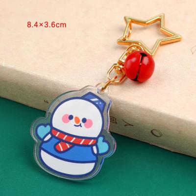 China Christmas Festival Snowman Keychain with Metal Ring Attachment and 2mm Thickness for sale