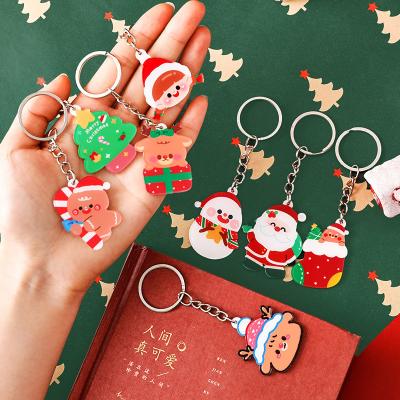 China Festive Christmas Snowman Key Ring with Transparent Acrylic and Metal Attachment for sale