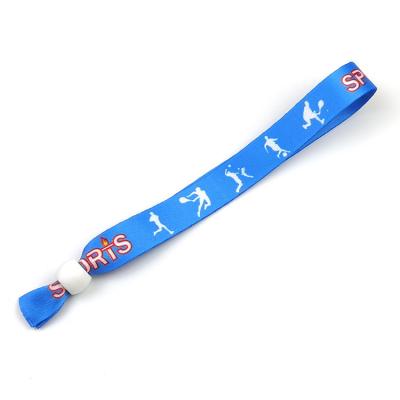 China Fabric Woven Cloth Wristbands Custom Logo Gift Polyester Bracelet For Concert Promotion Events for sale