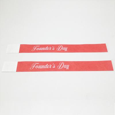 China Custom Snap Closure Fully Printed Tyvek Paper Wristbands with Barcoding for sale