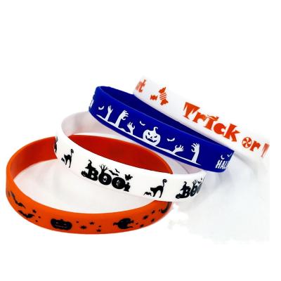 China Euramerican Style Silicone Wristbands Event Halloween Gift Festival Rubber Wristband for sale