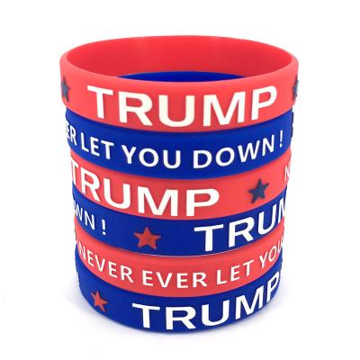 China Custom Trump Silicone Wristbands For Promotional Personalized Silicone Bracelet Promoting Business Event Wristband for sale