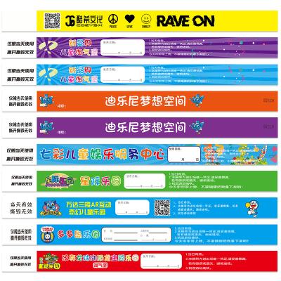 China Colorful Paper Event Wristbands With Logo Printing Waterproof Sweat Resistant Admission Ticket Wrist Bands for sale