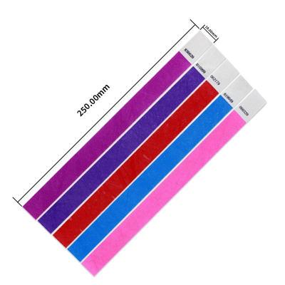 China Full Color Printing Adjustable Tyvek Paper Wristbands for Improved Event Security Sequential Numbering Barcoding Included for sale