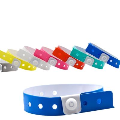 China Popular Waterproof Disposable PVC Vinyl L Shape Event Custom Id Wristband For  Hotel Water Park Resort for sale