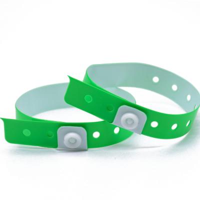 China Entertainment Wristbands Plastic Bracelets L-Shaped Labeling Bands Disposable PVC Wristbands Conference Tickets for sale