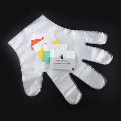 China Waterproof disposable gloves food use single glove PE individual package bag 1 pair in food catering restaurant gloves for sale