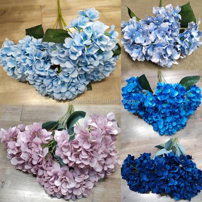 China Beautiful Bule Peony Hydrangea Bush Artificial Flowers Bucket Colorful Color High Quality Fabric For Wedding Decoration Home Decoration for sale