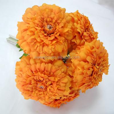 China Beautiful Autumn Color Cloth Artificial Garden Marigold Flowers For Wedding Decoration Home Decoration for sale