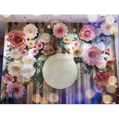 China 2019 modern hot sale wedding decoration artificial flower wall rose backdrop for sale