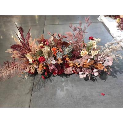 China 2019 new design natural touch artificial silk flower floral table runners runner for wedding decoration for sale