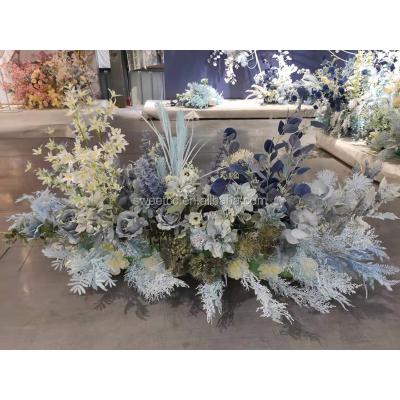 China 2019 Hot Selling Natural Touch Runner Artificial Silk Flower Floral Table Runners For Wedding Decoration for sale