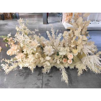 China Natural Wedding Decoration Factory Price Touch Artificial Flower Silk Floral Wedding Table Runner for sale