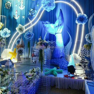 China Special ornament design pattern fiberglass mermaid tail wedding backdrop for wedding event decoration for sale