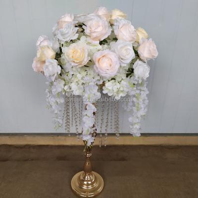 China 2020 Customizable Ornament Flower Ball With Flower Stand Table Centerpieces Newest For Wedding Decoration for sale