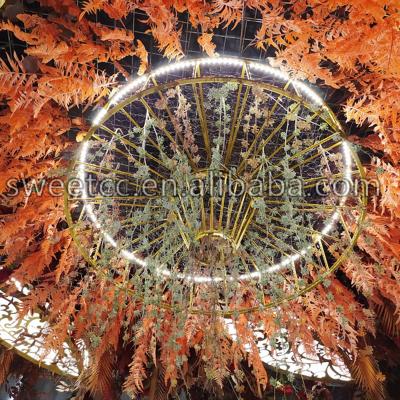 China Hanging Ornament LED Iron Metal Round Arch Wedding Ceiling Decoration For Wedding for sale