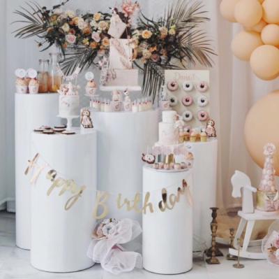 China White Modern Wedding Table Dessert Table Cylinder Pillar Pedestals Column Flower Light Wholesale Wedding for sale