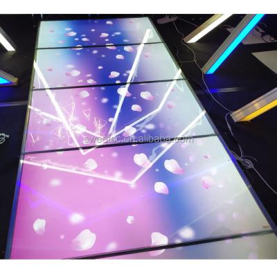 China Ornament 2020 Custom design shine light stage floor wedding stage led dance floor panel for sale for sale