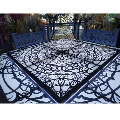 China 2020 vintage sparkle pattern square floor ornament portable wedding stage led dance floor panel for sale for sale