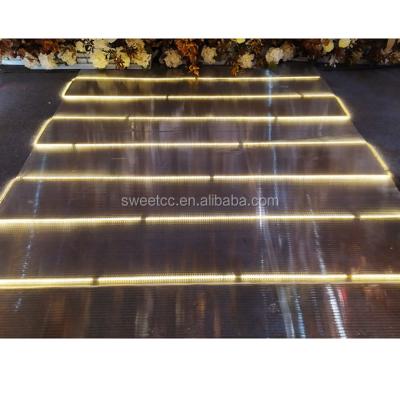 China Customizable Portable Ornament LED Light Sparkle 3d Wedding Stage Led Dance Floor Panel For Sale for sale