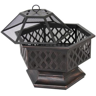 China Stored Outdoor Fire Mines Wood Burning Grill Around Steel Deep Bowl Firepit Backyard Firepits for sale