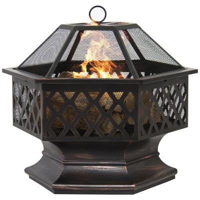 China Stored outdoor camping cast iron fireplace wood fire pit for sale