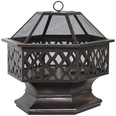 China Stored Camping Outdoor Wood Burning Metal Chimney Fire Pit for sale