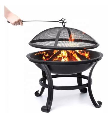 China 21 Inch Portable Outdoor Camping Building Charcoal Lighting Metal BBQ Wood Fire Pit With Cover Bag for sale