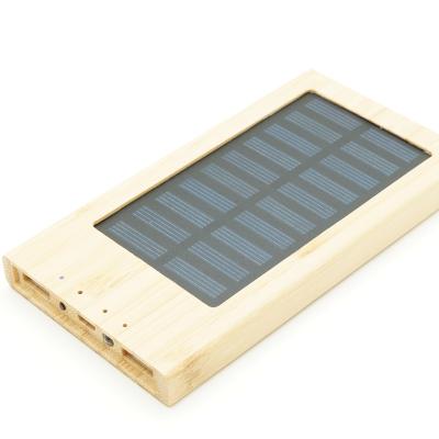 China Solar Panel Charge 4000mAH solar panel  LED light  bamboo power bank for sale