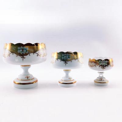 China Glas Bohemia Fruit Bowl Handgemaakte Decoratieve Fruit Bowls Uniek Te koop