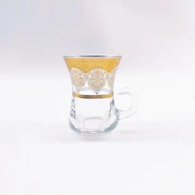 China Delicate Arabic Tea Cup Handmade 115ml Volume 6 Cups And 6 Saucers for sale