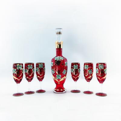 China Conjunto de garrafa de água de vidro de 7pcs Carafe e conjunto de vidro personalizado de 2,2L à venda