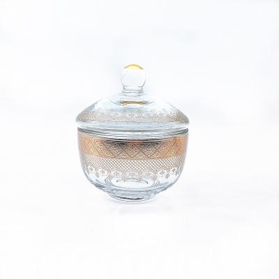 China Crystal Glass Handmade Sugar Bowl 230g Weight Modern Sugar Bowl for sale