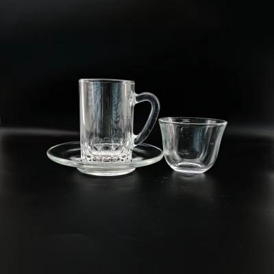 China Tea Cup Coffee Cups Drinking Sets with Transparent Glass Fashion Design Cup Sets for Tea Water Milk Coffee for sale