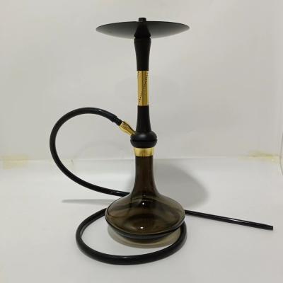 China Handmade Gray Color Glass Bottle Shisha Hookah Customized Hookah Portable Air Smoke Nargile Accessories for sale