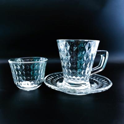 China 73mm Height Daily Necessities Arabic Tea Cup Sets With Different Flowers for sale