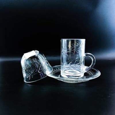 China Turkish cup cawa cup saucer transparent glass tea cup sets with new design can customize logo and different combination for sale