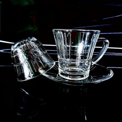 China Clear Glass Tea Cup Sets Turkish Tea Cup and Cawa Cup Accept Customized Logo Package Can Make Different Combination for sale