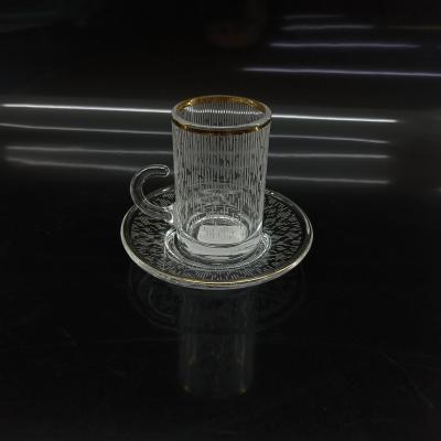 China Exquisite Rain Lines Pattern Arabic Tea Cup Tea Sets for Traditional Tea Lovers for sale