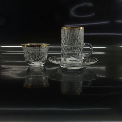 China Tea Cup Set Glass Arabic Cawa Cup For Commercial Buyers Gifts Restaurant Party Wedding for sale