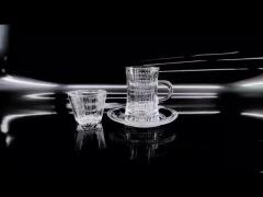 18 PCS Turkish Transparent Glass Tea Cup Clear Tea Cup Set with Coffee Cup and Saucers