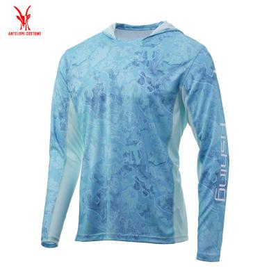 China Anti-Shrink Custom Design Your Own 100% Polyester Dye Sublimation Dri Lightweight Customized Mens Long Sleeve Hoodie Fishing Shirt for sale